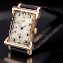 Paul Ditisheim SolVil Model Diamond Dial Gold Watch
